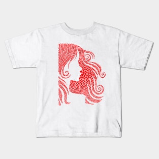 Red Woman Illustration Kids T-Shirt